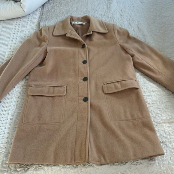 Vintage Camel Button Front Coat Size M - Picture 2 of 7
